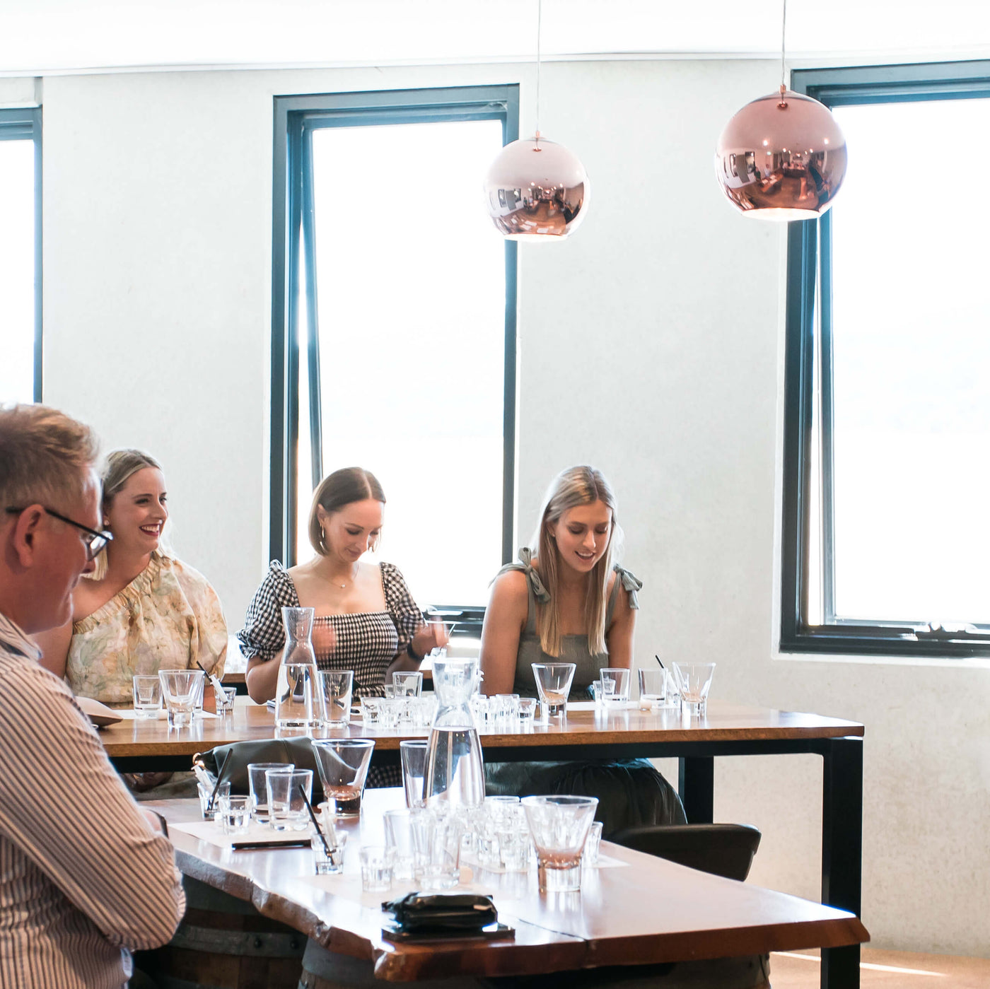 Bass & Flinders Distillery Gin masterclass participants making bespoke gin and learning about craft gin